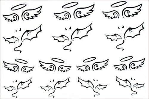 GRASHINE High quality and realistic Hot selling and fashionable Tattoo stickers waterproof female models black and white angel wings totem temporary tattoo