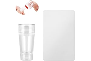 Auidy_6TXD Nail Art Stamper,Doppelend Silikon Nagel Stempel mit Schaber DIY Maniküre Werkzeuge für Stamping&French Nails DIY Nail Art Nagel Transferstempel 5 * 2.5CM