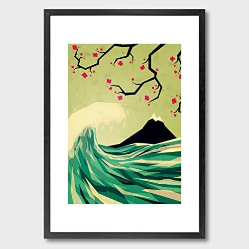 falling in love by yetiland // Unique, Original Wall Art // 16.5 x 23.4 inches / 42 x 59cm // Framed and Ready To Hang // Custom Printed On 240gsm Premium Art Paper and Framed By Hand In a Beautiful Black Wooden Frame // Best Art For Home or Office // 100% Money Back Guarantee