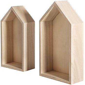 Artemio Set 3 Étagères En Bois à Décorer - 30x10x30 Cm, 27x26,5x10 Cm, 24x22,5x10 Cm - DIY Déco