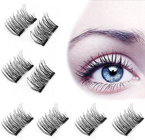 Longer Dual Magnetic Eyelashes [No Glue] Premium Quality False Eyelashes Set for Natural Look (style A: 2 pairs (8 pcs)