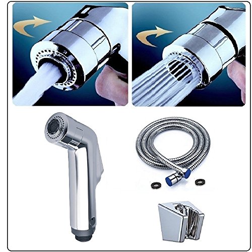 Handbrause - handbrause fur wc und toiletts - Handbrause Dusche bidet sprayer set - Duschkopf - Doppel Düsen "Soft oder Tonic" - fur hygiene - ABS - Chrome - Taharet - Taharat