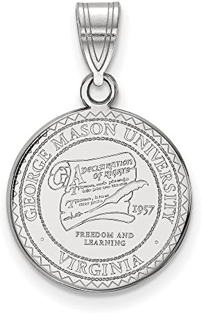 Sterling Silver LogoArt George Mason University Medium Crest Pendant