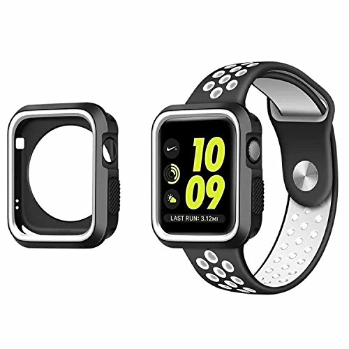 KOBWA para Apple Watch Funda 38mm 42mm  Funda Protector TPU Flexible Caso Slim Ligero Protector Resistente a los Ara  azos Impermeable para Apple Watch Serie 1  Serie 2