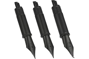 EROFA Ensemble de 3 Plumes Noires pour Stylo Plume Hongdian (Fine, Extra Fine et Bent Nib) pour les Séries Forêt Noire 1850, 1851，6013, 517S et 517D