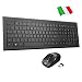 Produktbild TOPELEK 2.4 GHz Wireless Combo Tastatur und Maus, Wireless Designo Ultradünne Tastatur mit Maus stumm Lange Lebensdauer der Batterie für Full-Size Italienisches Layout QWERTY