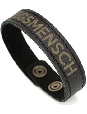 Lederarmband mit Gravur schwarz vorgraviert: LIEBLINGSMENSCH