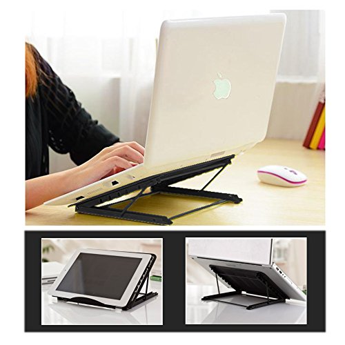 Laptop Ständer Notebookständer Belüftet Verstellbar Faltbarer Metall Ineinander Notebook Standplatz, 24x19CM für Laptop Notebook Pad Phone Tablets-Novata - 4