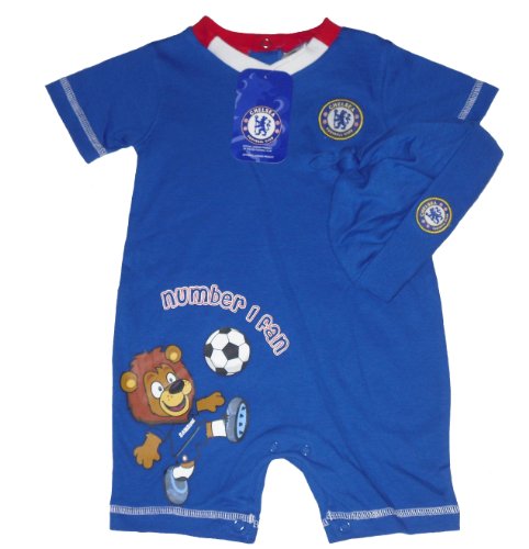 BABY BOYS CHELSEA ROMPER & HAT 2 PIECE SET 0-18 MONTHS (9-12 MONTHS 80)