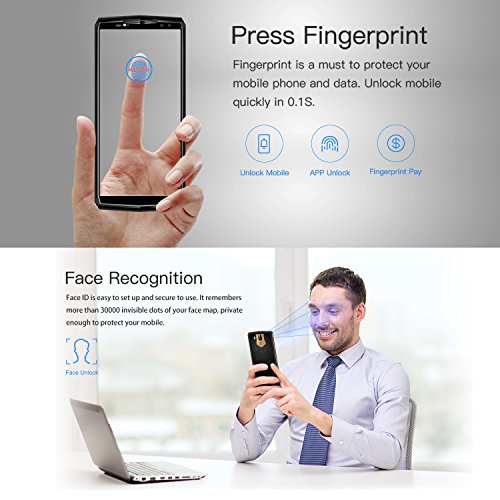 OUKITEL K10 4G Smartphone Libera 6 Pollici (Rapporto 18: 9 Visione Completa) 11000mAh Batteria Octa Core Android 7.0 6GB RAM 64GB ROM 21MP + 13MP Fotocamera Face ID Impronta Digitale 5V/5A Quick Charge NFC GPS Dual SIM