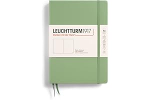 LEUCHTTURM1917 361585 Notizbuch Medium (A5), Hardcover, 251 nummerierte Seiten, Salbei, blanko