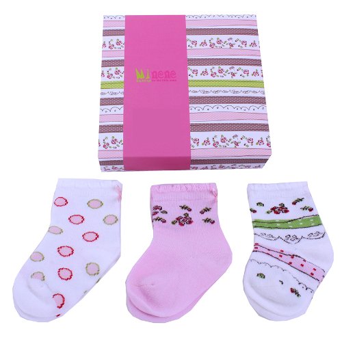 Minene Unisex Baby Socks Gift Set Pink/White 6-12 Months