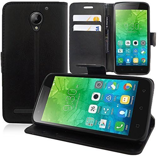 HCN PHONE Lenovo C2 k10a40 4G/Vibe c2 Power 5.0" Case Cover Wallet case Shutter Folio Book Flap Holder Integrated for lenovo c2 k10a40 4g/vibe c2 power 5.0" - BLACK