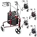Produktbild Aluminium Reise Rollator Gehwagen mit 3 radern - Wahl der Farbe (Schwarz)
