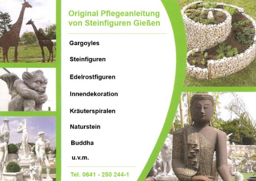 Löwen Paar weiß Steinfigur Steinguss Löwe + inkl. original Pflegeanleitung von Steinfiguren Welt - 2