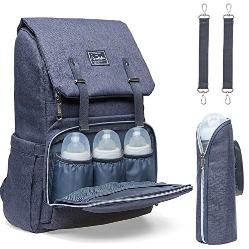 Preisvergleich Produktbild Baby Wickelrucksack Wickeltasche KAUKKO Multifunktional Mama Rucksäcke Große Kapazität Babytasche Passform für Kinderwage (Grau)