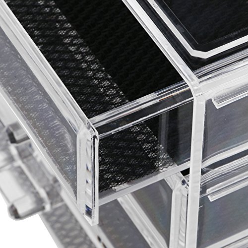 Makeup Organizer ISWEES Acryl Kosmetik Make Up Aufbewahrung Organiser Schubladen 23.5x13x19.5 cm 4 Ebenen 4 Schubladen Großes (4 Ebenen – 4 Schubladen) - 8