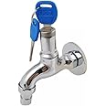 HpLive Anti-theft 1/2" Thread Alloy Sink Tap with Key Lock, 10mpa Outdoor Faucet Lockable, Outdoor Garden Faucet with Lock