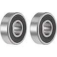 sourcing map 6000-2RS Deep Groove Ball Bearings Z2 10mm x 26mm x 8mm Double Sealed Carbon Steel 2pcs