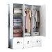 Produktbild Koossy erweiterbares Regalsystem stabiles Kleiderschrank mit Kategorie Aufkleber für Kleidung, Schuhen, Taschen und Spielzeug 660L,111 x 47 x 147 cm, Weiß