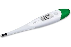 Medisana TM 700 Termómetro clínico digital, Termómetro con alarma de fiebre, Resistente al agua, Rápido y preciso, Con práctica función de memoria, Para bebés, Niños y adultos
