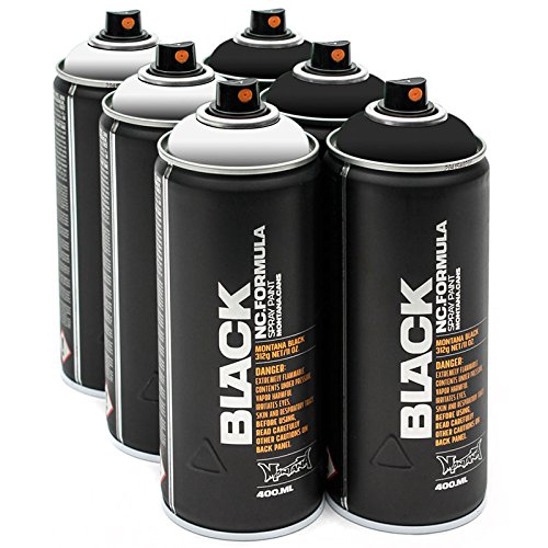 Montana Black - Pack de 6 sprays de pintura de 400 ml