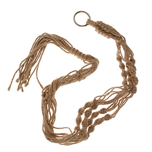 MagiDeal 4 Beine Nylonseil Pflanzenhalter Topfaufhänger Hänger Makramee Macrameehänger Mit Eisenring 100cm - 7