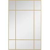 HOMCOM Rectangular Wall Mirror Window Mirror 90 x 60 cm Gold | Decorative Metal Frame for Living Room, Bedroom, Entryway