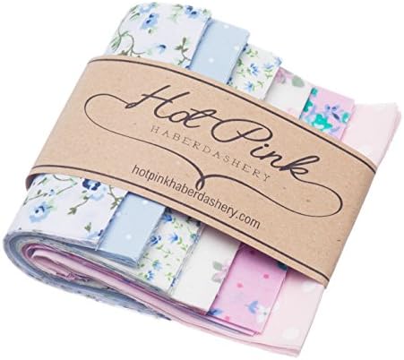 x 50 Shabby Chic Pink and Blue Patchwork Squares 10 x 10cm