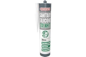 EVO-STIK Sanitary Silicone Stay White - 280ml - Premium Sanitary Sealant - Stops Mould - Stays White for Life