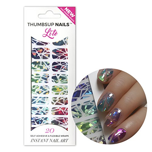 New ThumbsUp Nails Lite - 1000 Pieces Shattered Glass Nail Wraps 20 Wraps / Pack