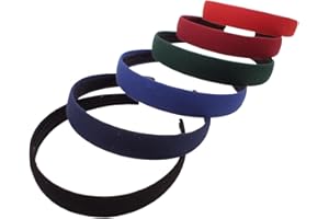 Topkids Accessories 6pc 2.5cm Wide Alice Headband Multipack, Various Designs & Styles For Girls, Ladies, Unisex Adults & Unisex Kids Hair (Cotton School Colours)