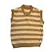 100% merino wool baby boy girl toddler children knitted vest striped (12-24 mo, Brown-Beige)