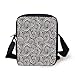 Produktbild Geometric,Circular Shapes Monochrome Swirls Curves Objects Pattern Modern Expressionist,Black White Print Kids Crossbody Messenger Bag Purse