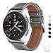 Produktbild WFEAGL Kompatibel mit Samsung Galaxy Watch Armband 42mm/Gear S2 Classic/Gear Sport/Huawei Watch 2,20mm Top Grain Quick Release Leder Ersatzband(20mm, Grau+Silber Quadratische Schnalle)