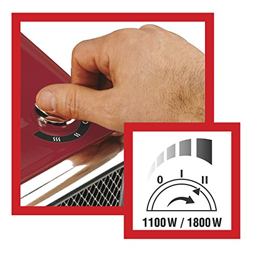 Honeywell HZ-510E Keramik-Heizlüfter in rot/Chrom, 1100/1800 Watt breiter Standfuß - 4