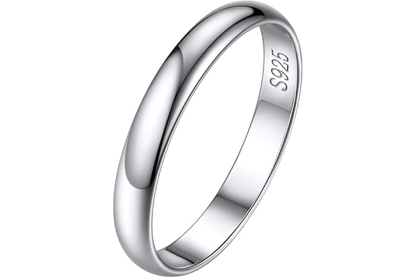 ChicSilver Bague Argent 925 - Taille 47 à 67, pour Petit Doigt ou Grosse Pouce, Anneau d'Alliance pour Couples, Épaisseur 2mm/3mm, Bijoux Cadeau Anniversaire Femmes, Hommes, Enfants Filles