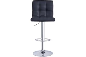 Panana Barstool Gas Lift Swivel Stool without Armrest for Home Bar Pub Breakfast (1, Black)