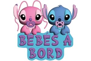 FFRAME Autocollant bébé à bord, duo petites créatures mignonnes à bord, vinyle haute qualité, autocollant voiture, moderne et fun, 100% français