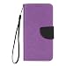 Produktbild Lonchee Huawei Mate 9 Wallet Tasche Brieftasche Schutzhülle ,Hit-Farbdesign Hochwertige PU Leder Folio Tasche Case Hülle im Bookstyle mit Standfunktion Kredit Kartenfächer (Lila / schwarz)