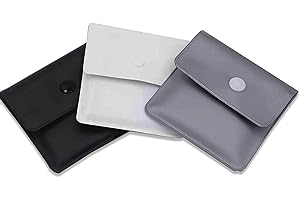 Reccisokz Bolsas de Ceniza 2 de Bolsillo Blancas - PVC Resistente al Fuego - Sin olores - Compacto portátil - Pez Arco Iris de diseño Exclusivo y Gato psicodélico (3 piezas negro plateado blanco)