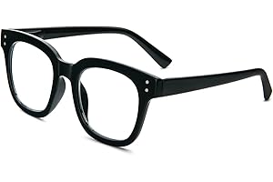 KoKoBin Duże okulary do czytania z ochroną przed niebieskim światłem dla kobiet z kwadratową oprawką, modne okulary do czytania (czarne, 1, dioptery)