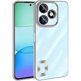 Zore Xiaomi ile uyumlu Redmi 13 4G Kılıf Kamera Korumalı Logo G&ouml;steren Zore Omega Kapak G&uuml;m&uuml;ş