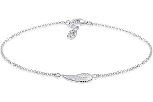 Elli Fußschmuck Damen Fußkettchen Engelsflügel Symbol in 925 Sterling Silber
