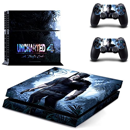 Preisvergleich Produktbild Playstation 4 + 2 Controller Aufkleber Schutzfolie Set - Uncharted 4 (8) / PS4