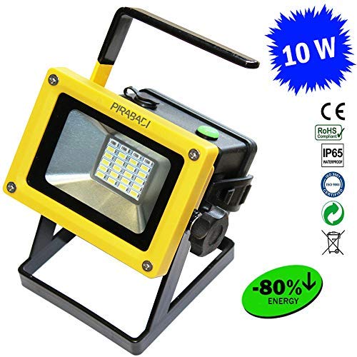 PROJECTEUR LED PORTABLE RECHARGEABLE | TRAVAIL | SUPER PUISSANTE ET LUMINEUSE | 10W | 3 MODES | GYROPHARE | LAMPE DE TRAVAIL WORK LIGHT | SANS FIL 3 BATTERIES OFFERTE | + CHARGEUR SECTEUR.