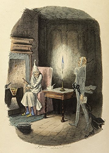 World of Art Global A Vintage Christmas 'Jacob Marley's Ghost', from Charles Dickens' A Christmas Carol', England, 1843, John Leech, Reproduction 200gsm A3 Vintage Scrooge Poster