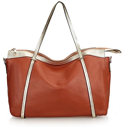 Genuine Leather Fashion Tote Bag for Women Shoulder handbag for Ladies Soft Large Purse