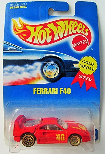 Mattel Hot Wheels 1991 1:64 Scale Red Ferrari F40 Die Cast Car Collector #69