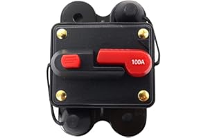 Ruolin Disyuntor 30A-100A, 12V-48V DC Interruptor de Fusible, Automático Disyuntor Impermeable, Fusible de Reinicio Manual para Motor Auto Coche Marina Barco Bicicleta Estéreo Audio